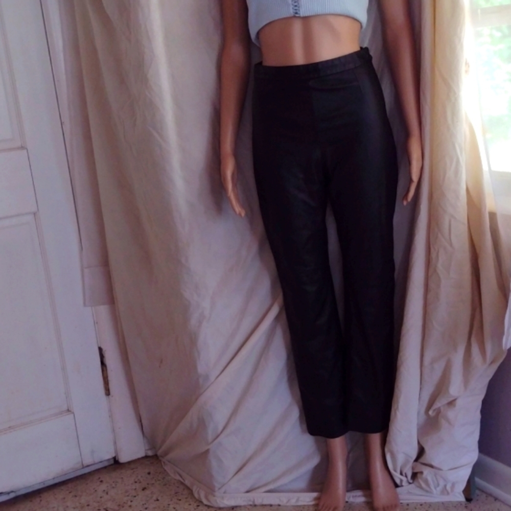 Black leather pants